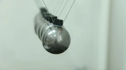 Balancing Balls, Newton's Cradle. Repeatedly Stock Footage 43891812
