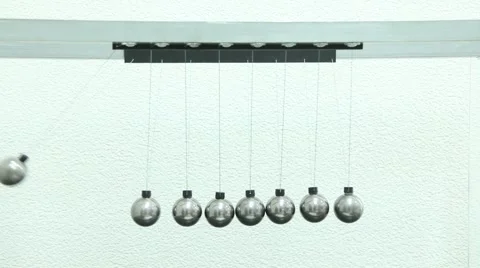 Balancing Balls, Newton's Cradle. Repeatedly Stock Footage 43891920