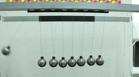 Balancing Balls, Newton's Cradle. Repeatedly Stock Footage 43892017