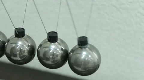 Balancing Balls, Newton's Cradle. Repeatedly Stock Footage 43892055