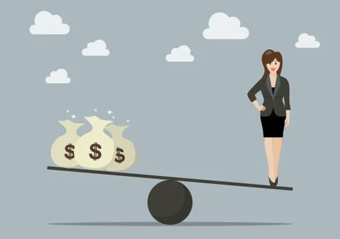 Balancing between work and money Stock Illustration