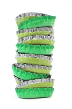 Balancing bottle lids Stock Photos