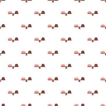 Balancing brain and briefcase on scales seamless pattern Stock Illustration