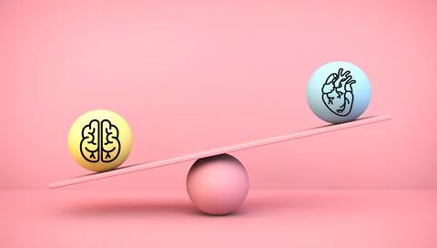 Balancing brain heart Stock Illustration