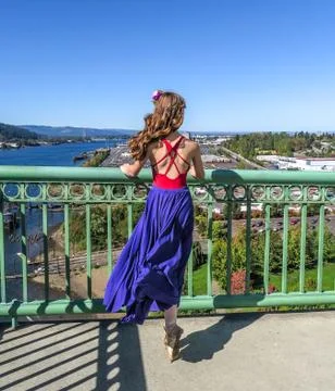 Balancing on the bridge Stock Photos