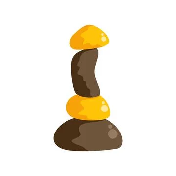 Balancing cairn rocks representing stability and meditation Stock Illustration