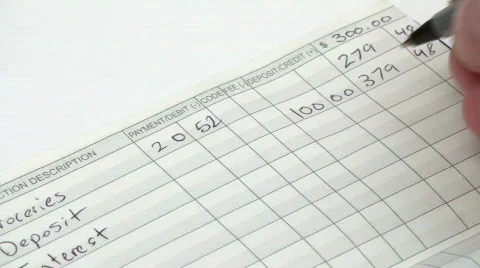 Balancing checkbook - HD  Stock Footage 504777