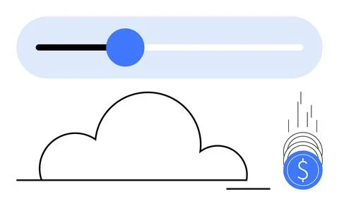 Balancing Cloud Storage Costs with Adjustable Pricing Slider and Budget Man.. Stock Illustration