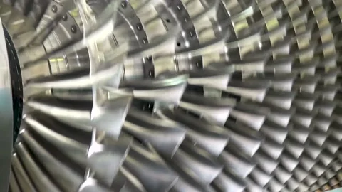 Balancing compressor rotor on bench. Repair of aircraft turbojet engines. Stock Footage 138879491