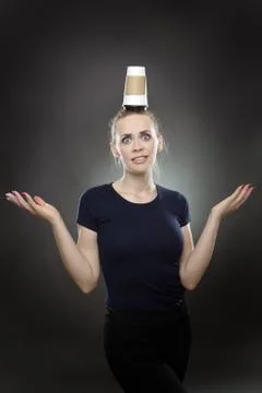 Balancing a cup Stock Photos