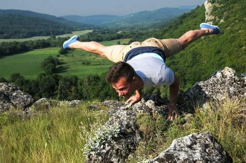 Balancing on the Edge Stock Photos