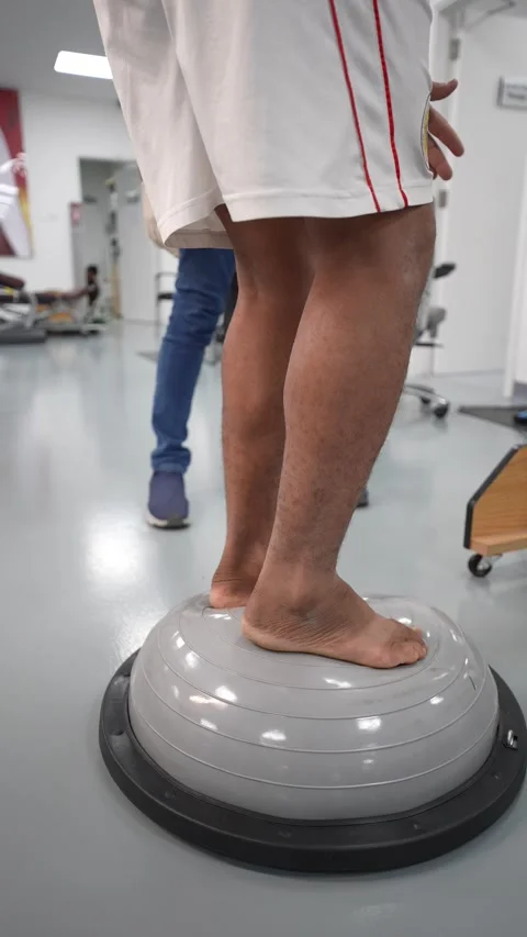 Balancing Exercise on Stability Ball Stock Footage 314902533