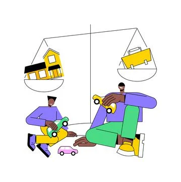 Balancing father time abstract concept vector illustration. Stock Illustration