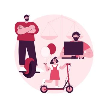 Balancing father time abstract concept vector illustration. Illustrazione stock