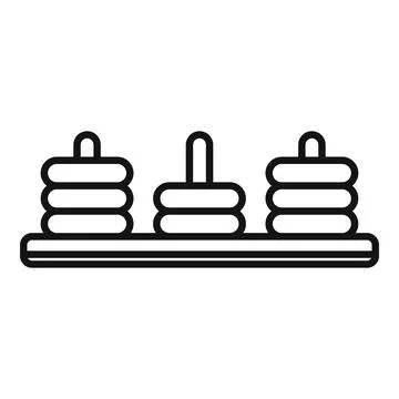Balancing game with rings on platform Stock Illustration