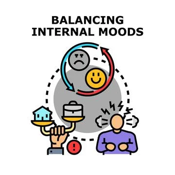 Balancing internal moods illustrating work life equilibrium Stock Illustration