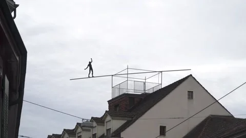 A balancing man Stock Footage 168798219