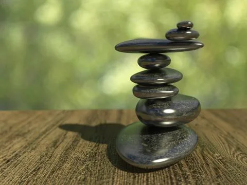 Balancing pebbles Stock Illustration