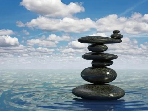 Balancing pebbles Stock Illustration