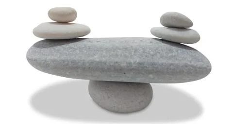 Balancing pebbles isolated on white Stock Photos