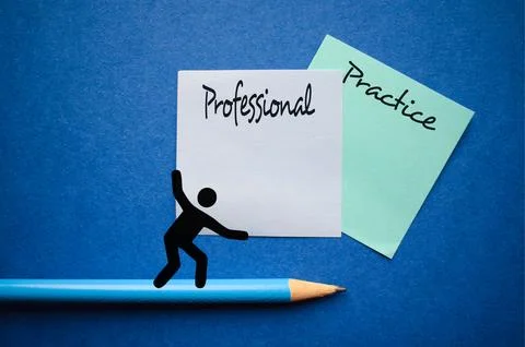 Balancing Professional Practice with Human Figure on Pencil Stock Photos