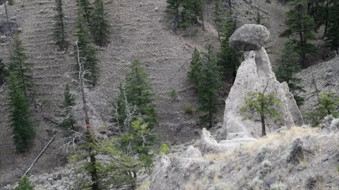 Balancing Rock, a gelogic formation in B.C.'s Thompson coutry, 4k Stock-Footage 156359688