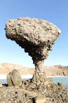 Balancing rock in Mexico Stock Photos