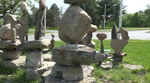 Balancing rocks - tracking shot Stock Footage 50171891