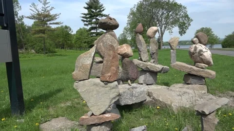 Balancing rocks - tracking shot Stock Footage 50171941