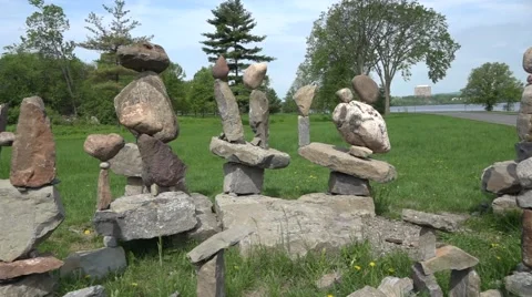 Balancing rocks - tracking shot Stock Footage 50171965