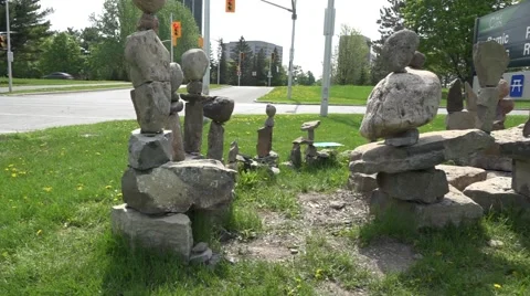 Balancing rocks - tracking shot Stock Footage 50173165