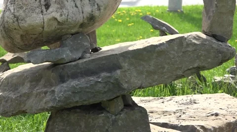 Balancing rocks - tracking shot Stock Footage 50173236