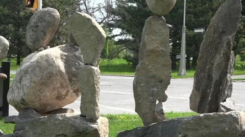 Balancing rocks - tracking shot Stock Footage 50173241