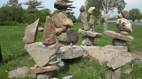 Balancing rocks - tracking shot Stock Footage 50173243