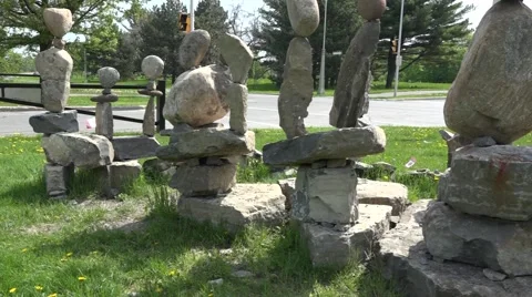 Balancing rocks - tracking shot Stock Footage 50173254