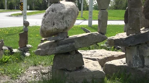Balancing rocks - tracking shot Stock Footage 50173261