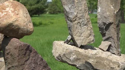 Balancing rocks - tracking shot Stock Footage 50173784