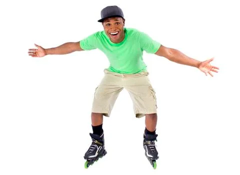 Balancing on Rollerblades Stock Photos