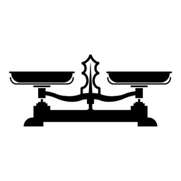 Balancing scales Store weigher Libra icon black color vector illustration fla Illustrazione stock