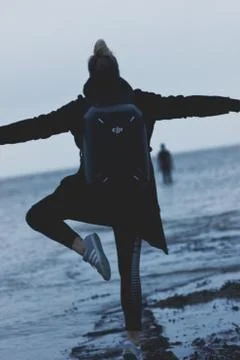 Balancing on the sea Stock Photos