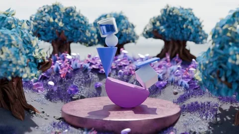 Balancing Shapes 3D Rendering Concept Stock Footage 271869031