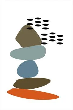 Balancing stone pyramid with ovals vector design Stock Illustration
