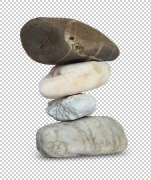 Balancing stone tower on white background Stock Photos