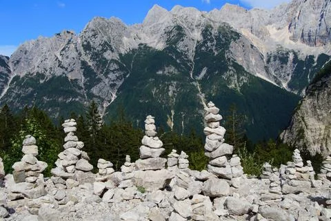 Balancing stone towers Stock Photos