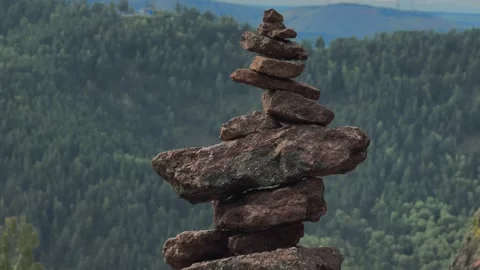 Balancing stones close up Stock Footage 283469144
