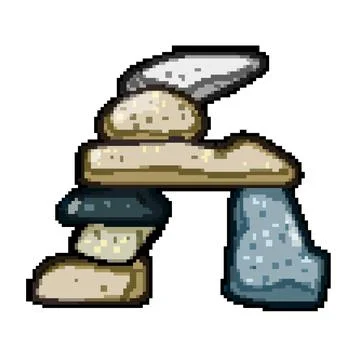 Balancing stones stacked in a cairn structure Stock Illustration