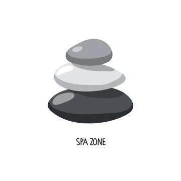 Balancing stones on white background. Abstract vector logo with stones Stock Illustration