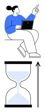 Balancing Time and Innovation The Intersection of Creativity and Productivity Illustrazione stock