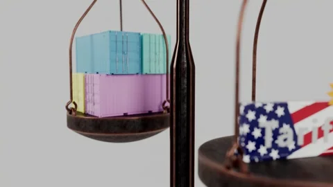 Balancing Trade Tariffs and Global Commerce Video stock 306558188