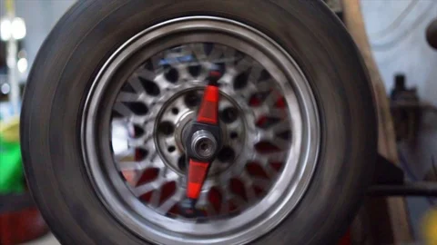 Balancing wheels in a service. Stock Footage 99930998